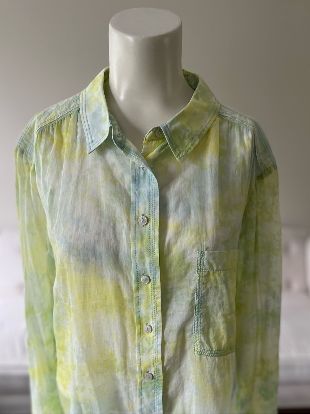 Pilcro by Anthropologie The Cate Classic Tie-Dye Buttondown XL